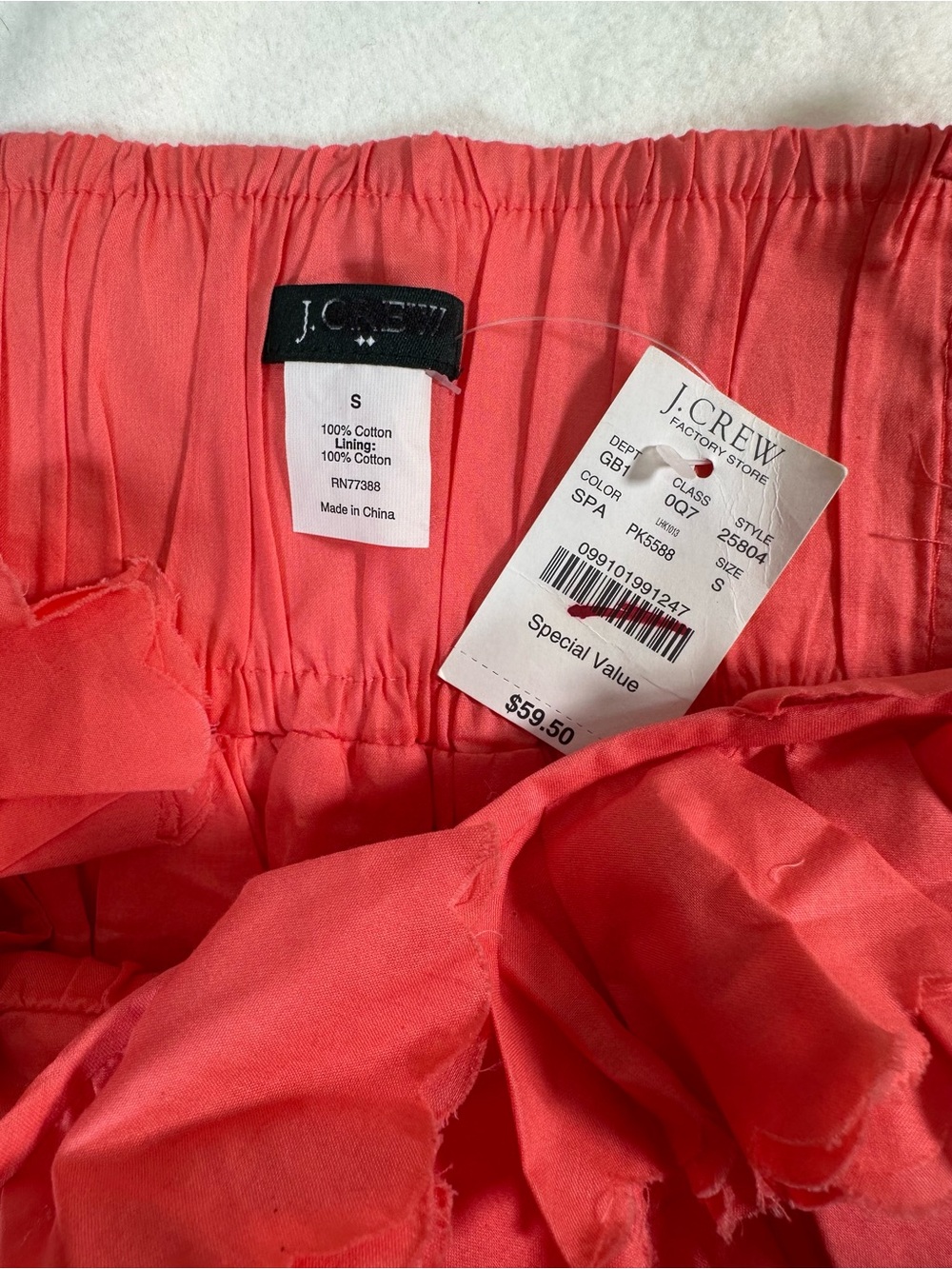 NWT J. Crew Women’s Coral Ruffle Spaghetti Strap Mini Dress Size Small - Picture 6 of 8